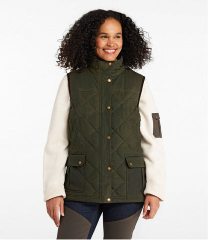 Women's L.L.Bean Upcountry Waxed Cotton Down Vest | L.L.Bean for sale