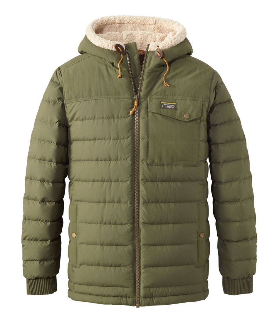 Men's Mountain Classic Down Hooded Jacket, Sherpa-Lined | L.L.Bean on sale