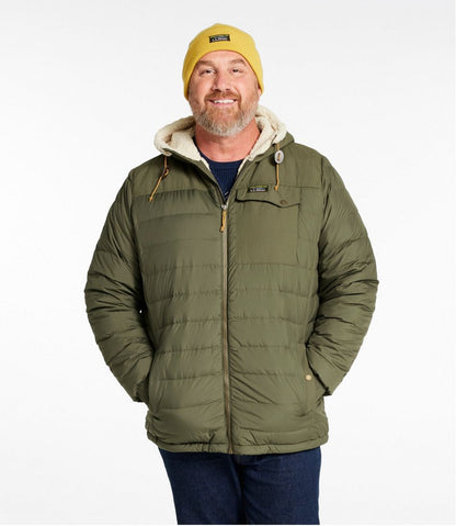 Men's Mountain Classic Down Hooded Jacket, Sherpa-Lined | L.L.Bean on sale