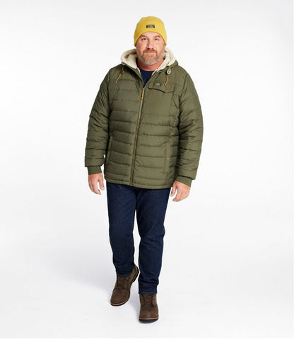 Men's Mountain Classic Down Hooded Jacket, Sherpa-Lined | L.L.Bean on sale