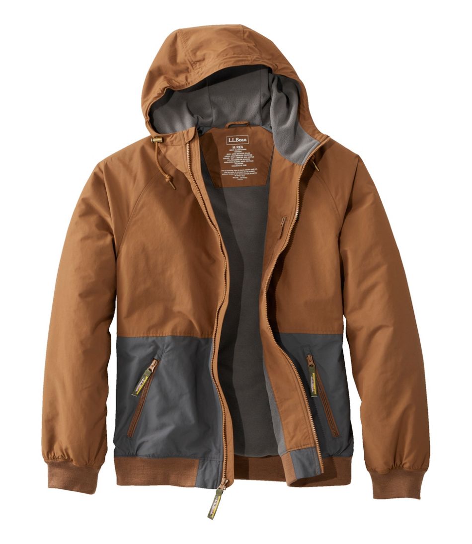Men's Insulated 3-Season Bomber Hooded Jacket, Colorblock | L.L.Bean online
