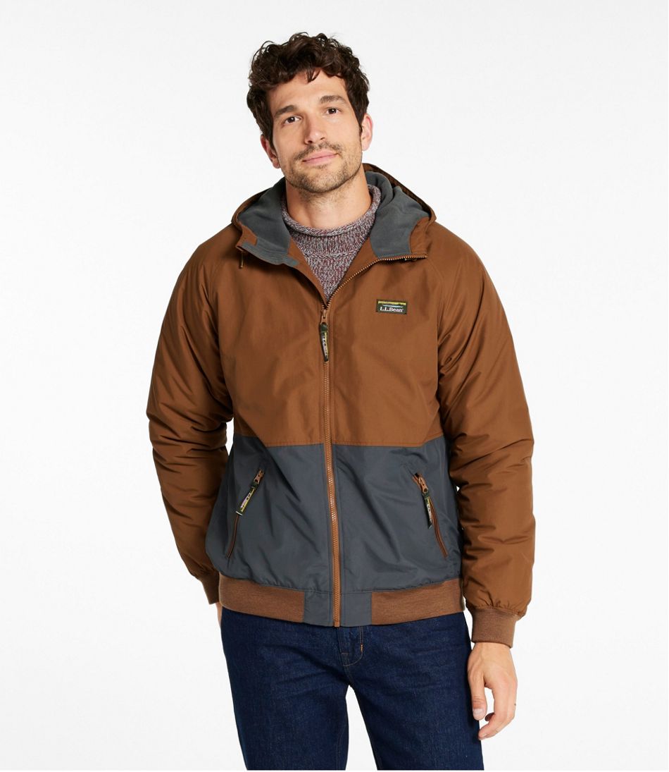 Men's Insulated 3-Season Bomber Hooded Jacket, Colorblock | L.L.Bean online