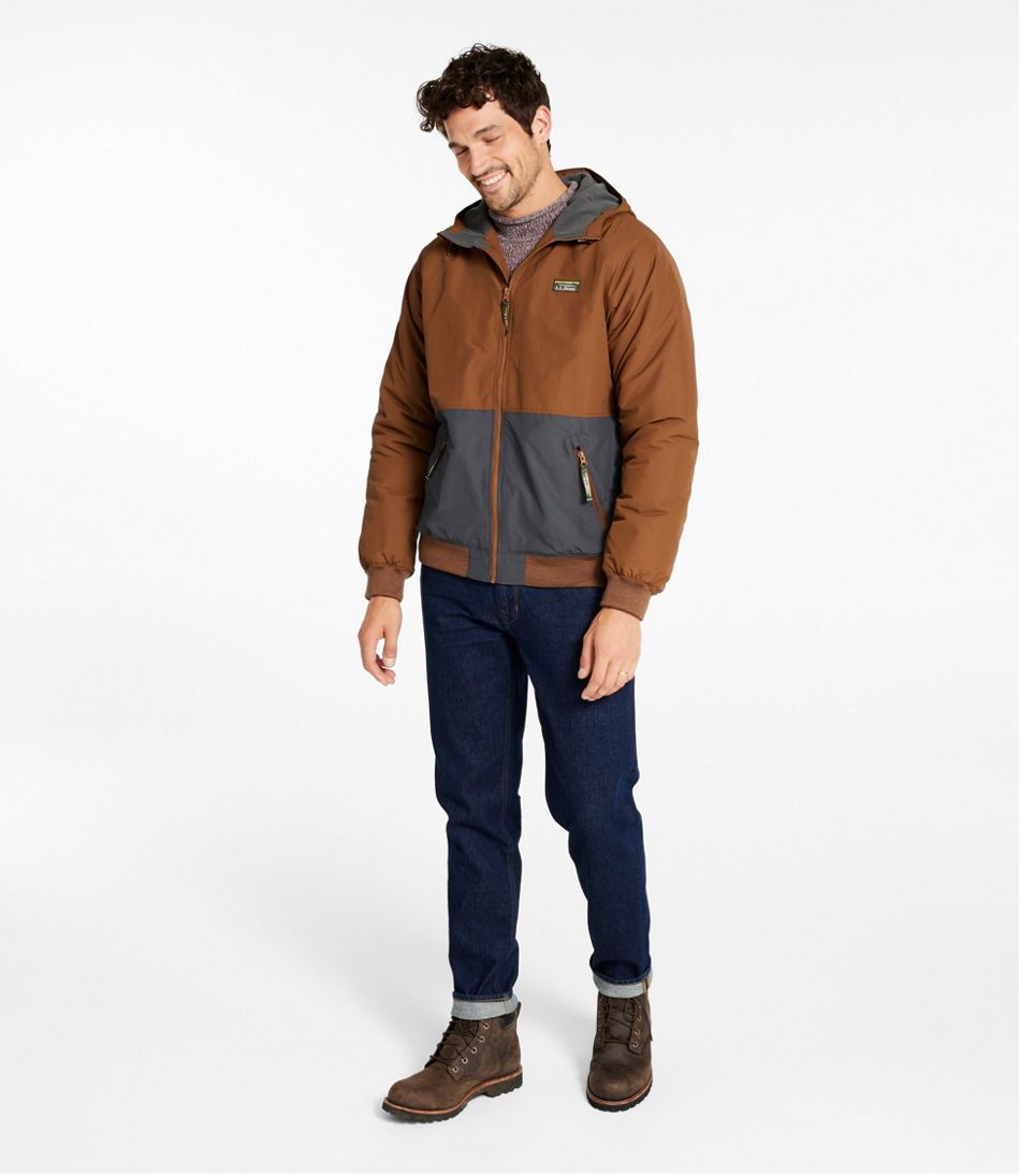 Men's Insulated 3-Season Bomber Hooded Jacket, Colorblock | L.L.Bean online
