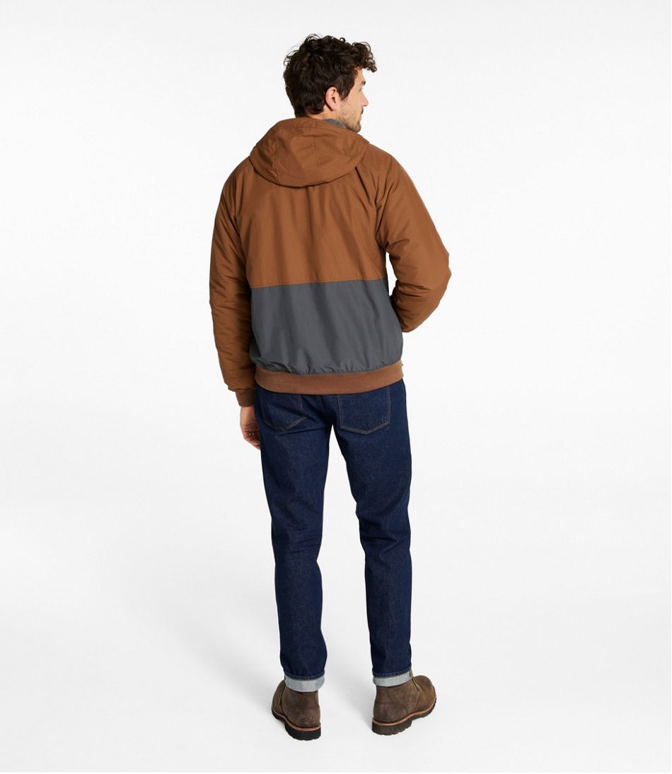 Men's Insulated 3-Season Bomber Hooded Jacket, Colorblock | L.L.Bean online