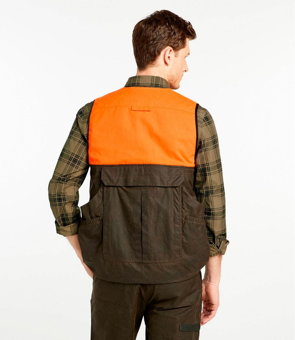 Men's Double L Waxed-Cotton Upland Vest, Hunter Orange | L.L.Bean outlet