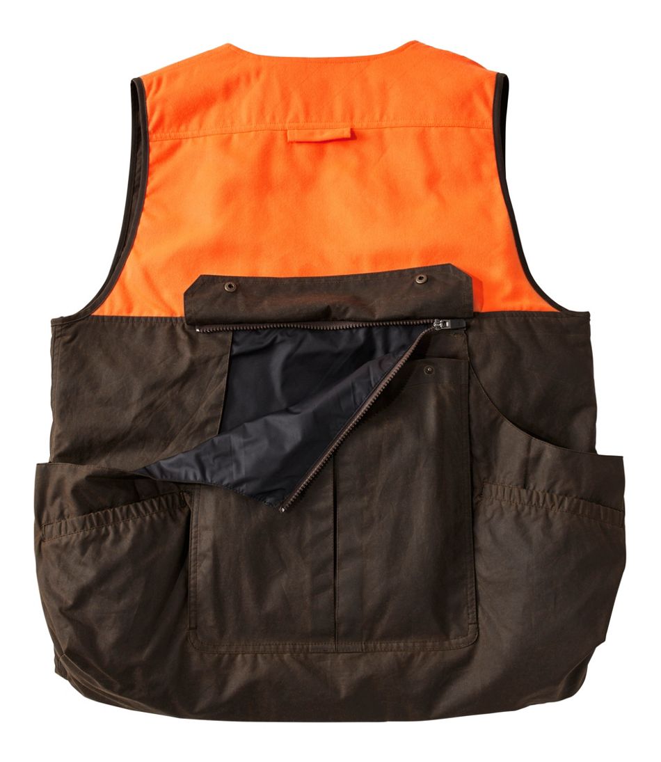 Men's Double L Waxed-Cotton Upland Vest, Hunter Orange | L.L.Bean outlet