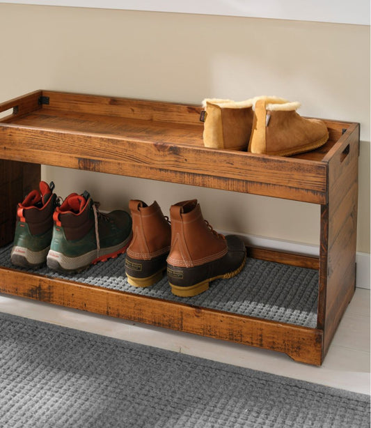 Rustic Wooden Two Tier Boot Tray | L.L.Bean for sale