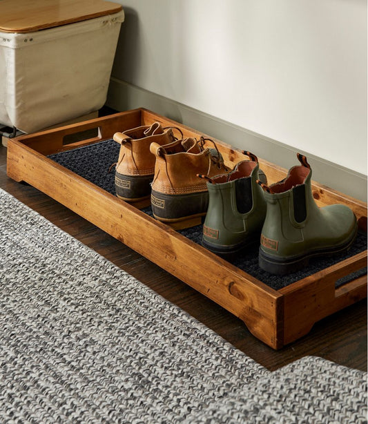 Rustic Wooden Boot Tray | L.L.Bean on sale