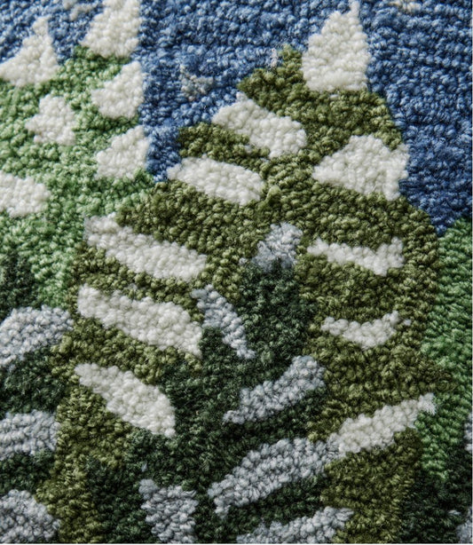 Indoor/Outdoor Hooked Pillow, Frosted Trees | L.L.Bean for sale