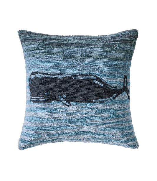 Indoor/Outdoor Hooked Pillow, 18x18 Whale | L.L.Bean discount