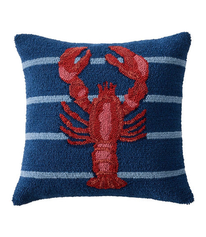 Indoor/Outdoor Hooked Pillow, 18x18 Lobster | L.L.Bean on sale