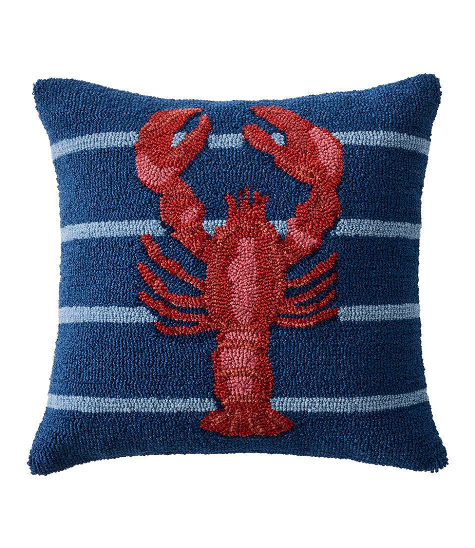 Indoor/Outdoor Hooked Pillow, 18x18 Lobster | L.L.Bean on sale - US 8173