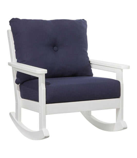 All-Weather Patio Rocker with Textured Cushion, White | L.L.Bean online