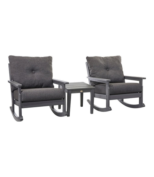 All-Weather Patio Rocker Set with Side Table, Slate Gray | L.L.Bean online