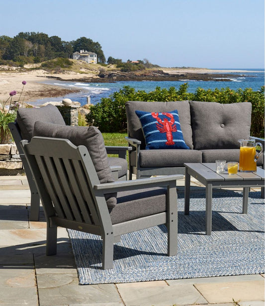 All-Weather Patio Chair with Textured Cushion, Slate Gray | L.L.Bean for sale