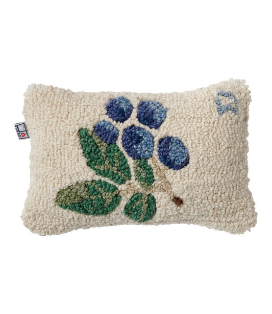 Wool Hooked Throw Pillow, Blueberries, 8" x 12" | L.L.Bean sale