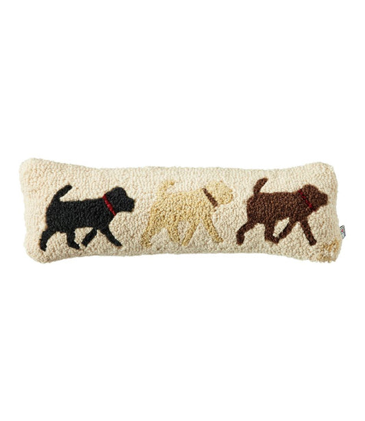 Wool Hooked Throw Pillow, Lab Trio, 8" x 24" | L.L.Bean on sale