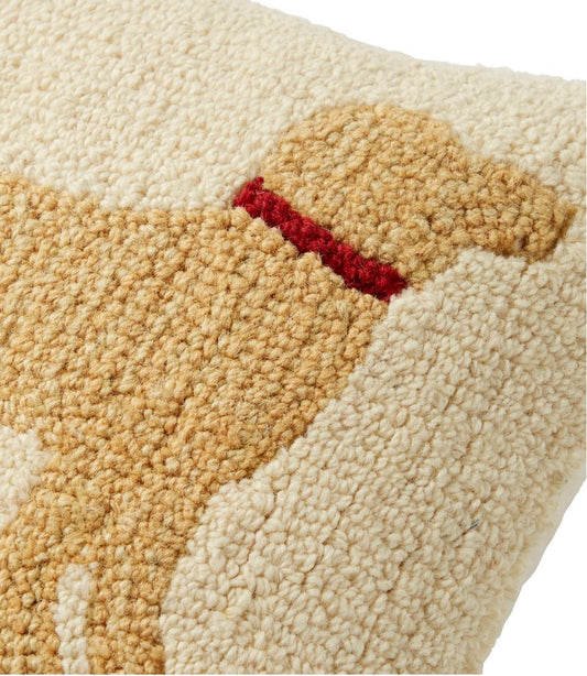 Wool Hooked Throw Pillow, Yellow Dog, 14" x 14" | L.L.Bean near me