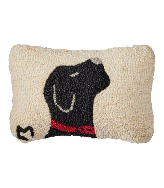 Wool Hooked Throw Pillow, Black Labrador, 8" x 12" | L.L.Bean outlet