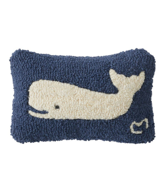 Wool Hooked Throw Pillow, Whale, 8" x 12" | L.L.Bean on sale