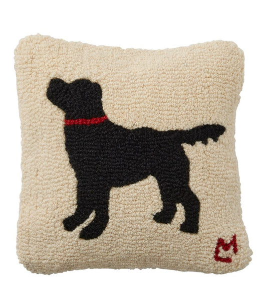 Wool Hooked Throw Pillow, Black Dog, 14" x 14" | L.L.Bean near me
