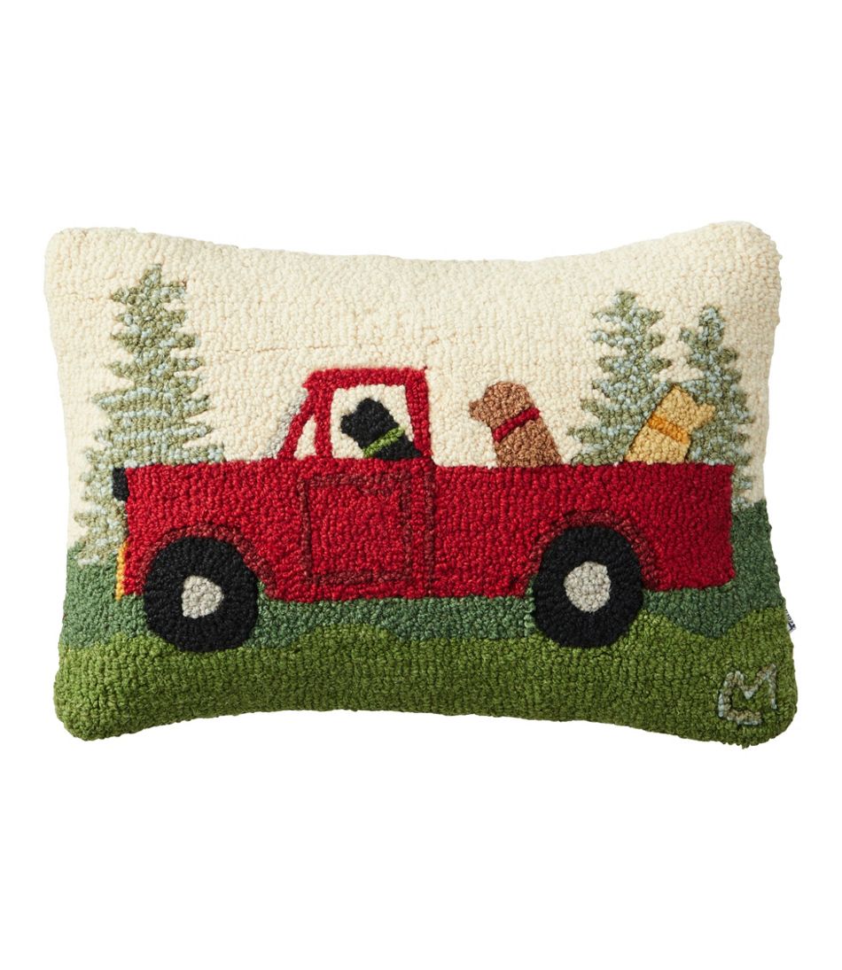 Wool Hooked Throw Pillow, Dog Trio, 14" x 20" | L.L.Bean discount