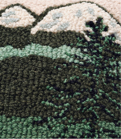 Wool Hooked Throw Pillow, Mountains, 14" x 14" | L.L.Bean outlet
