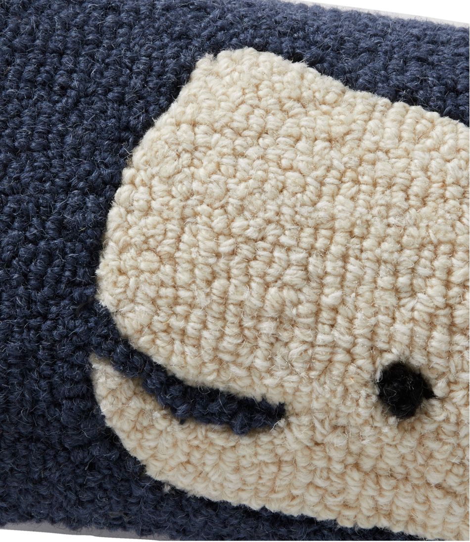 Wool Hooked Throw Pillow, Whale, 8" x 24" | L.L.Bean online