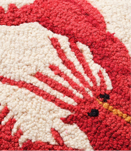 Wool Hooked Throw Pillow, Red Lobster, 14" x 14" | L.L.Bean on sale