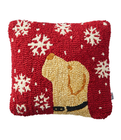 Wool Hooked Throw Pillow, Snowflake Yellow Lab, 14" x 14" | L.L.Bean discount