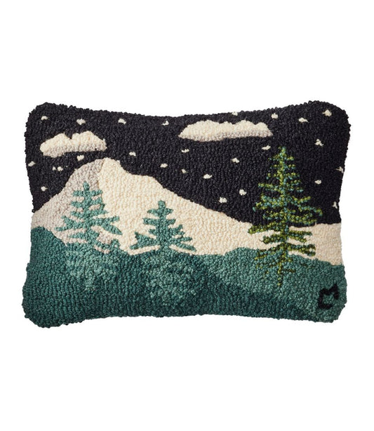Wool Hooked Throw Pillow, Winter Woods, 12" x 18" | L.L.Bean sale
