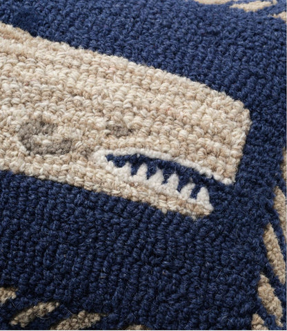 Wool Hooked Throw Pillow, Whale, 12" x 18" | L.L.Bean for sale
