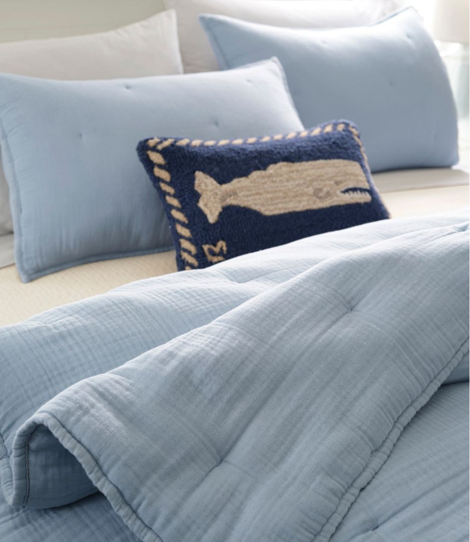 Wool Hooked Throw Pillow, Whale, 12" x 18" | L.L.Bean for sale
