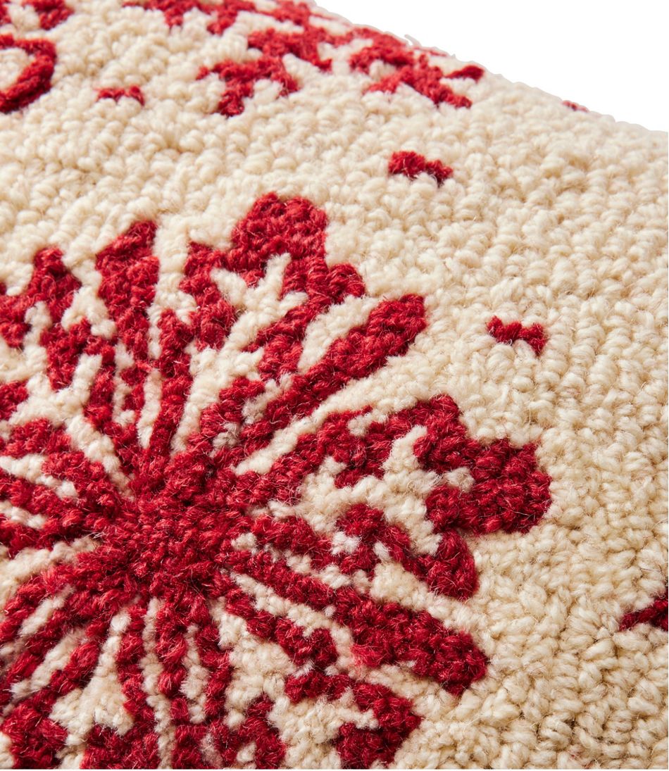 Wool Hooked Throw Pillow, Snowflake, 14" x 20" | L.L.Bean online