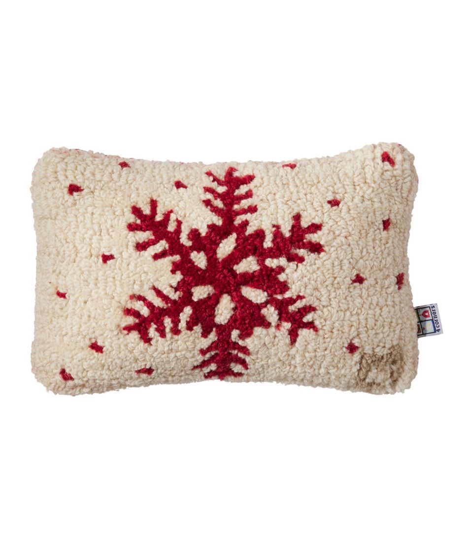 Wool Hooked Throw Pillow, Red Flake, 8" x 12" | L.L.Bean sale
