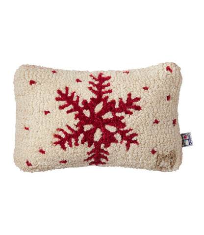Wool Hooked Throw Pillow, Red Flake, 8" x 12" | L.L.Bean sale