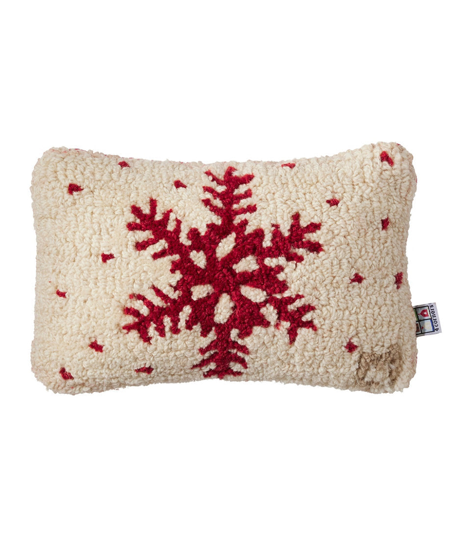 Wool Hooked Throw Pillow, Red Flake, 8" x 12" | L.L.Bean sale - US 9065