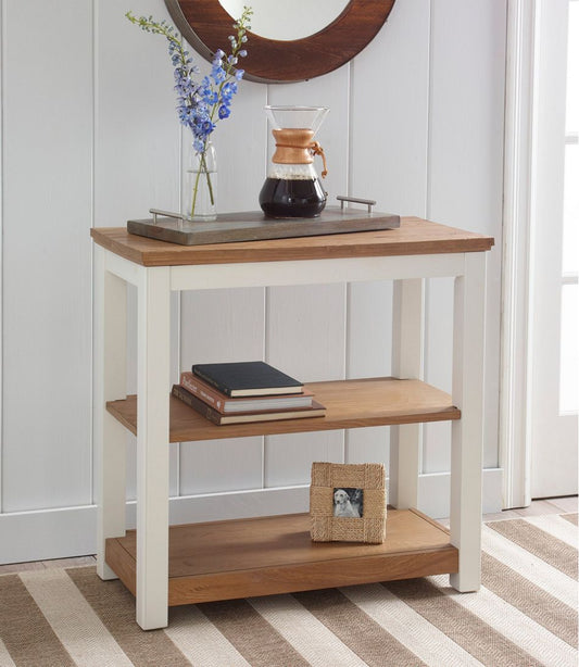 Painted Farmhouse Two-Shelf Console, Wood Top | L.L.Bean discount