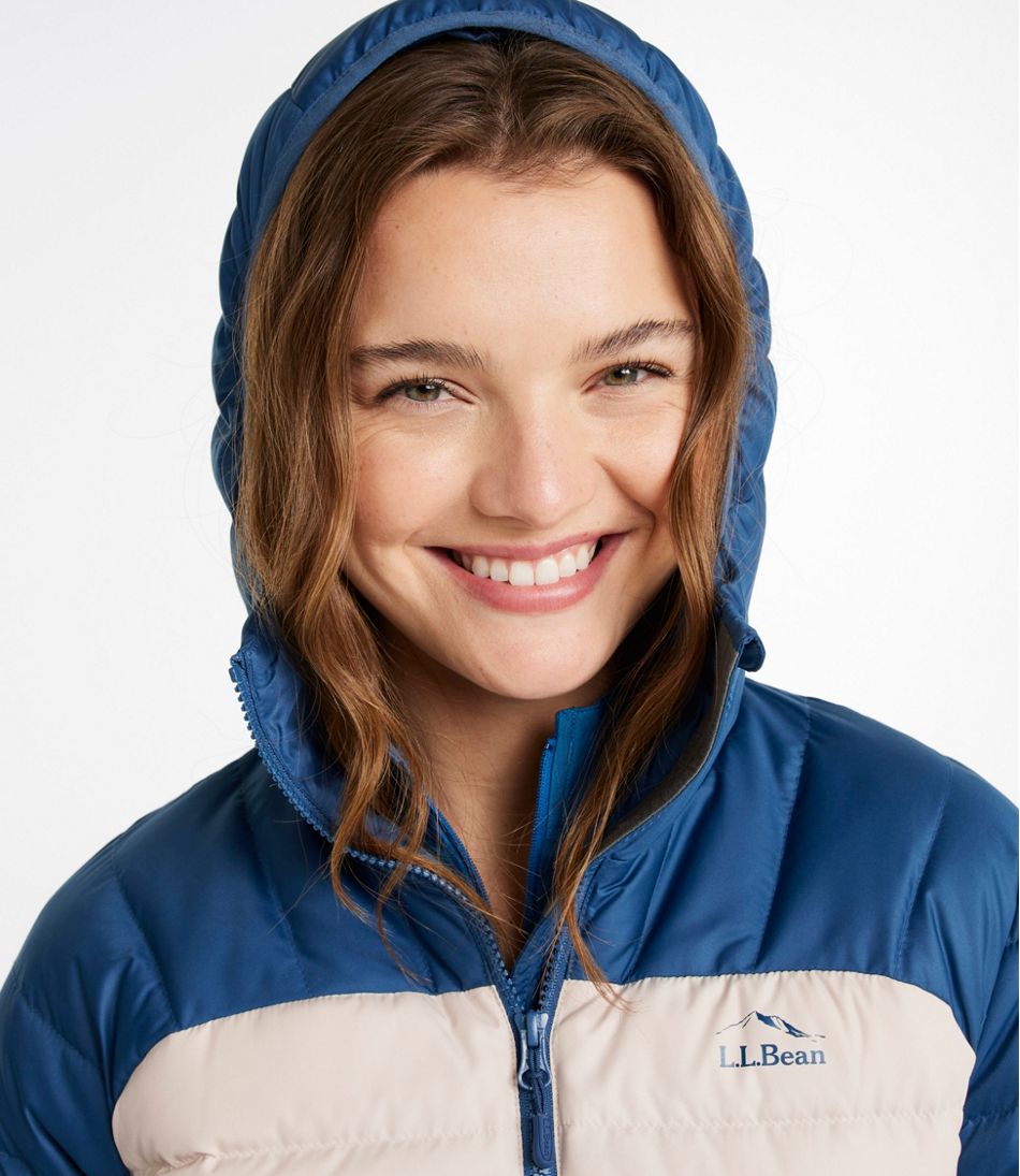 Women's Bean's Down Hooded Jacket, Colorblock | L.L.Bean discount