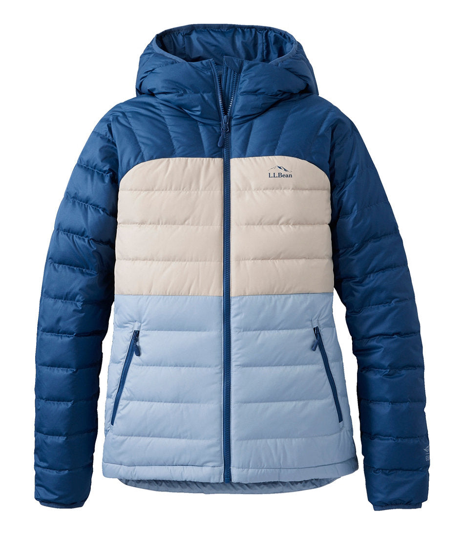 Women's Bean's Down Hooded Jacket, Colorblock | L.L.Bean discount - US 2887
