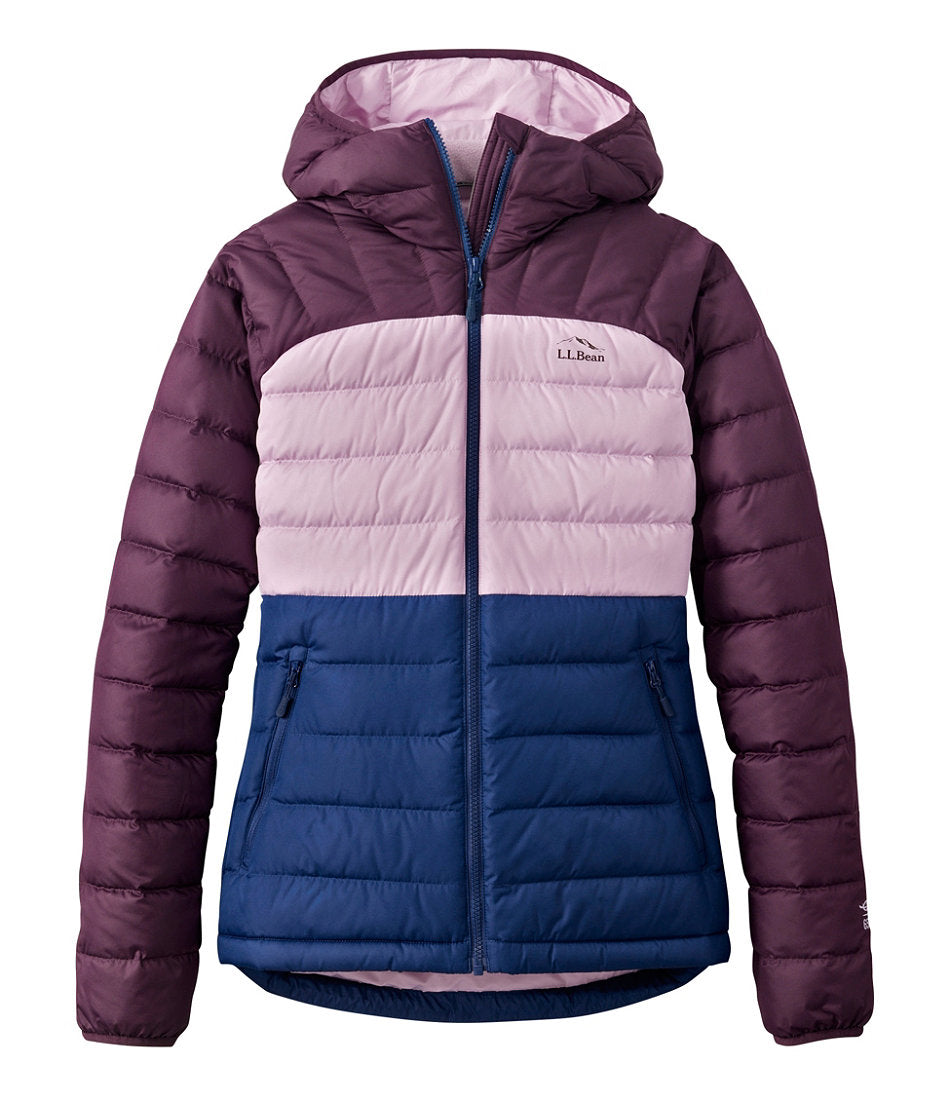 Women's Bean's Down Hooded Jacket, Colorblock | L.L.Bean discount - US 2887